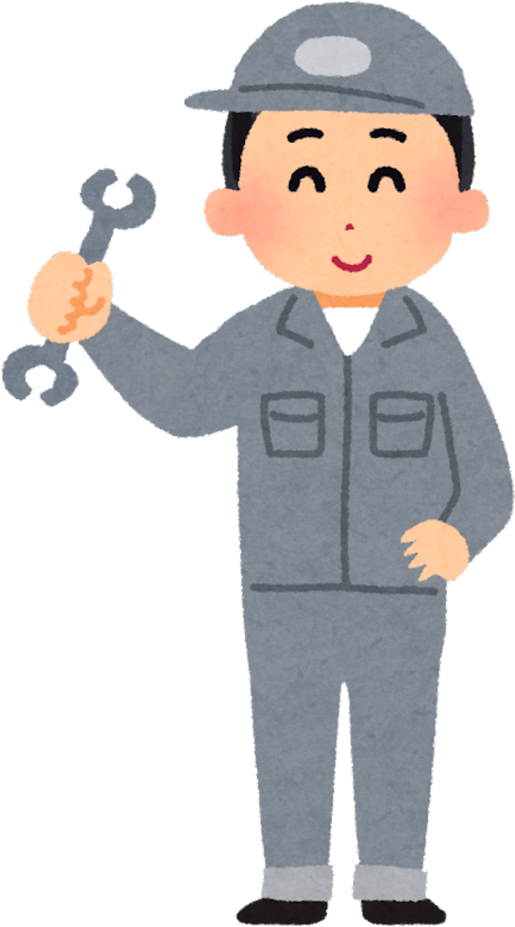 Illustration of a Male Factory Worker Holding a Wrench