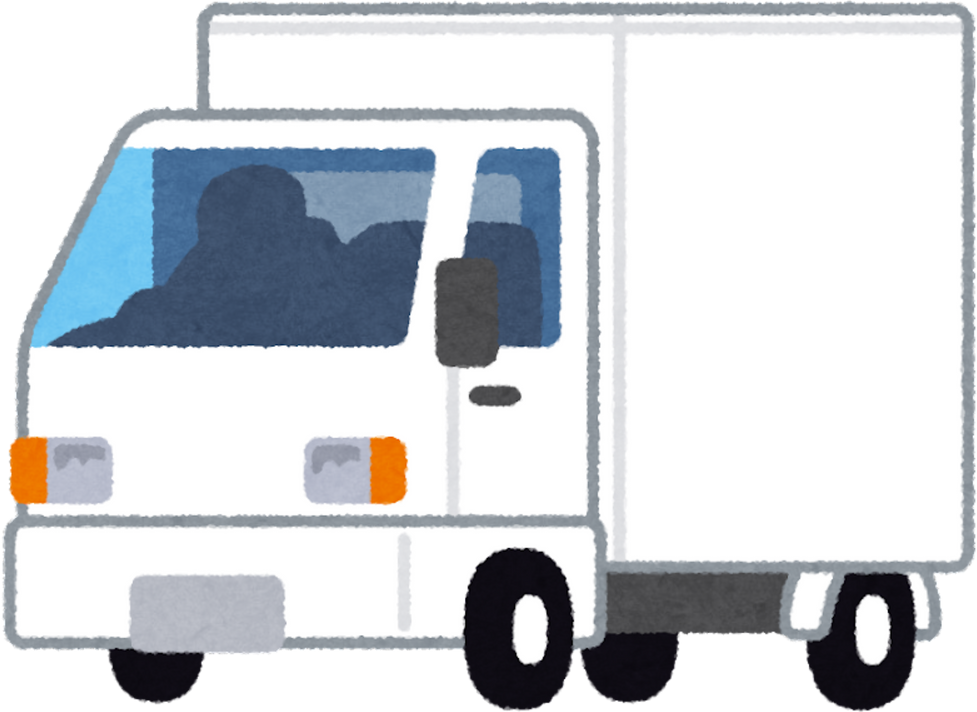 Illustration of a Light Truck with a White Cargo Bed