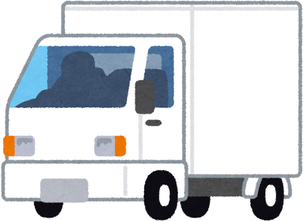 Illustration of a Light Truck with a White Cargo Bed